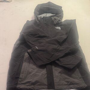 The North Face Kids Black and Gray Raincoat